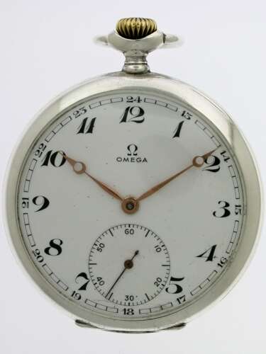 Omega Silver 0.800 Open Face Pocket Watch - Swiss 1942
