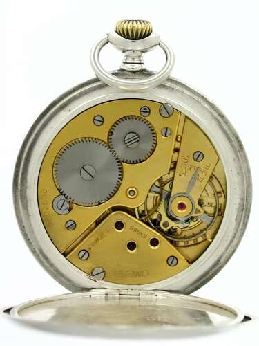 Omega Silver 0.800 Open Face Pocket Watch - Swiss 1942