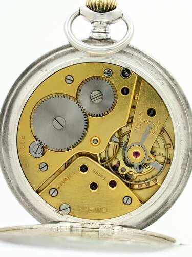 Omega Silver 0.800 Open Face Pocket Watch - Swiss 1942