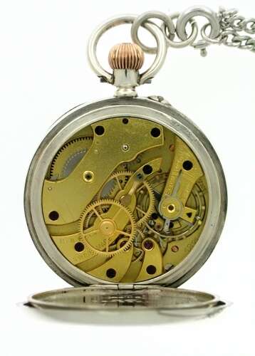 Antique Silver Longines – Baume %26 Co Open Face Queen Victoria Pocket Watch Swiss 1915 with London Import Hallmark 1915