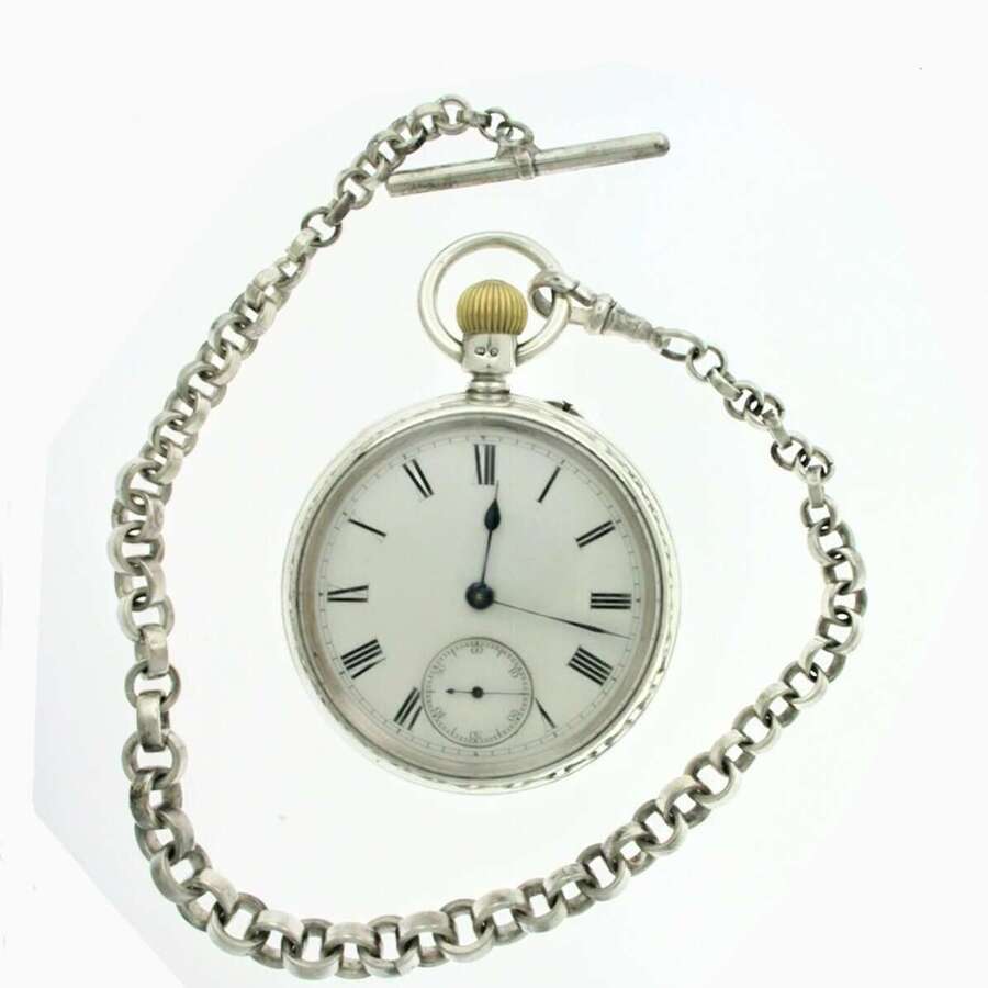 Silver Open Face Pocket Watch Chester 1896 Very High Quality English Watch