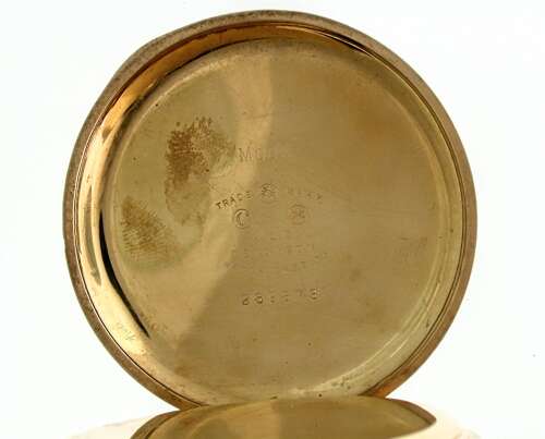 Antique Gold-filled Open Face Pocket Watch with Gold Filled Chain Swiss 1930