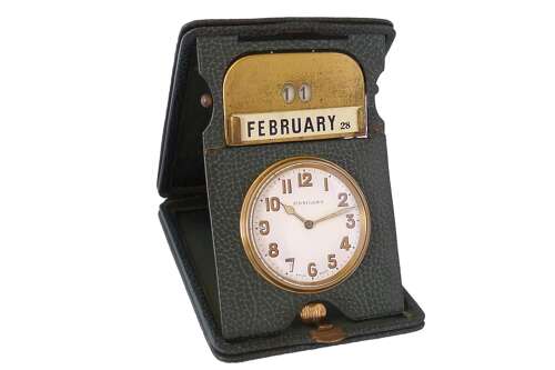 Rare Finnigans Goliath 8-days Calendar Pocket Watch Swiss 1930