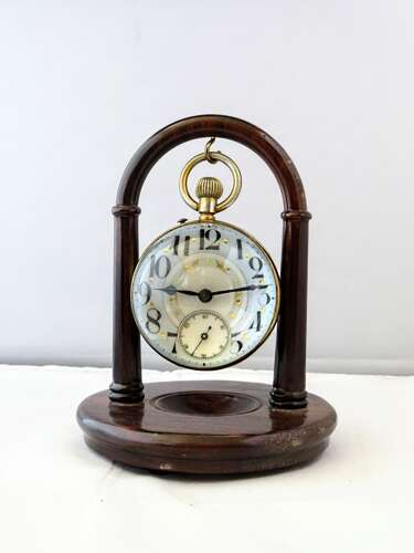Antique Desk Ball Watch Clock with Magnifying Glass - France 1900