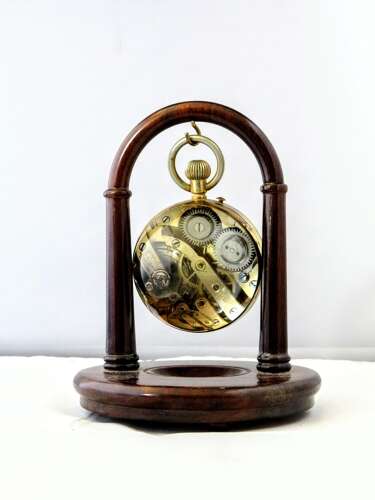 Antique Desk Ball Watch Clock with Magnifying Glass - France 1900