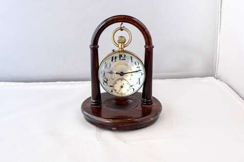 Antique Desk Ball Watch Clock with Magnifying Glass - France 1900