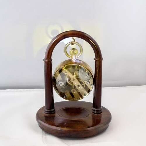 Antique Desk Ball Watch Clock with Magnifying Glass - France 1900
