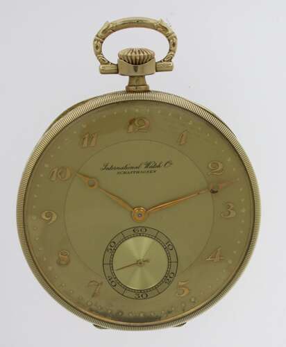 14kt Yellow Gold I.W.C. Schaffhausen  Art Deco Pocket Watch Swiss 1921