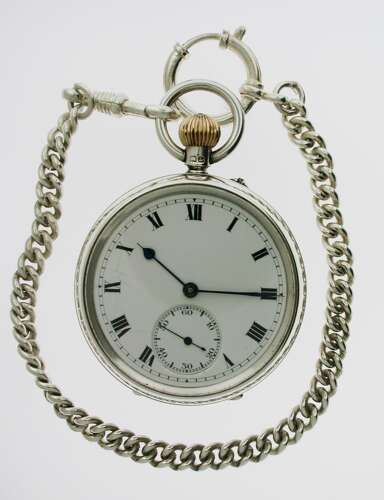 Silver J.W. Benson Pocket Watch - Hallmarked London 1937