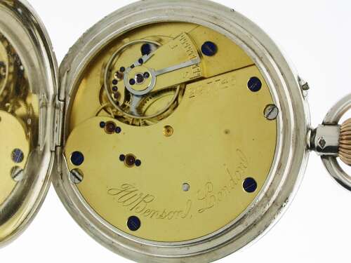 Silver J.W. Benson Pocket Watch - Hallmarked London 1937