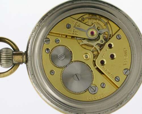 Omega Military Steel Airforce Pocket Watch Swiss 1945