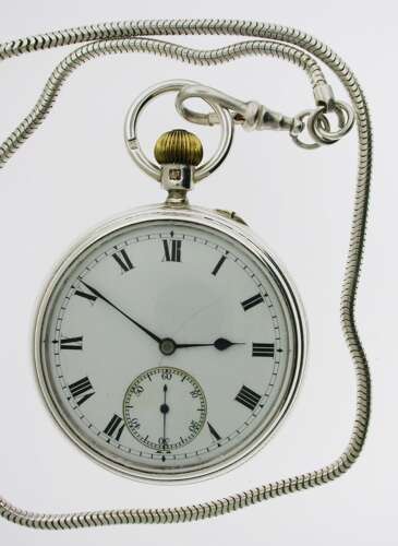 Silver R.J. Barfoot %26 Co English Pocket Watch  Hallmarked London 1905