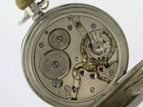 Silver H Stone Leeds Pocket Watch Hallmarked Birmingham 1937