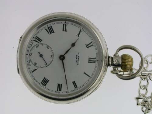 Silver H Stone Leeds Pocket Watch Hallmarked Birmingham 1937