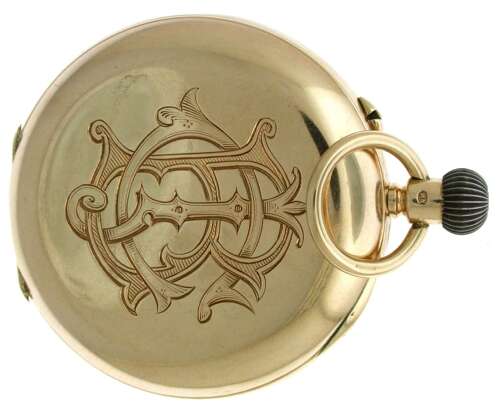 Gold 9ct J.W. Benson Half Hunter Pocket Watch London, 1917