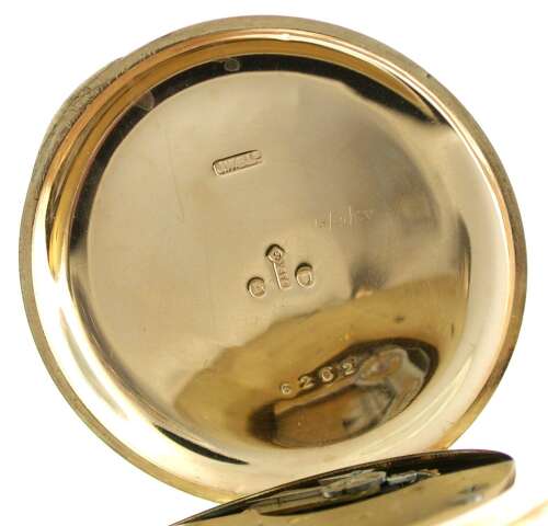 Gold 9ct J.W. Benson Half Hunter Pocket Watch London, 1917
