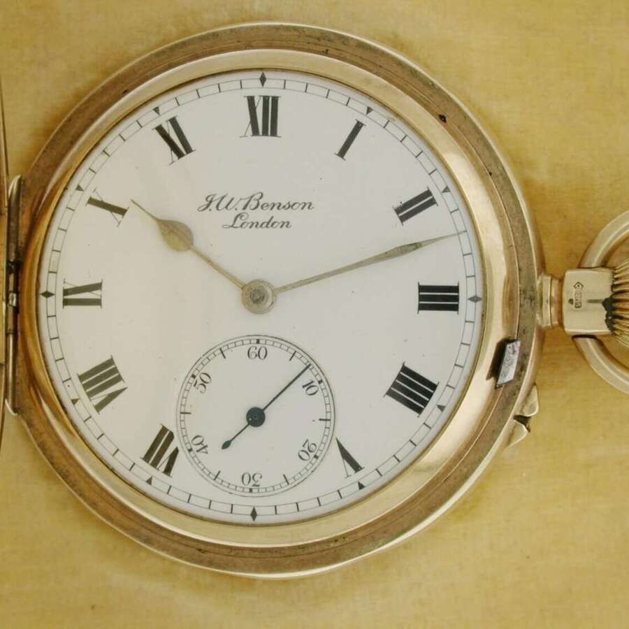 9ct Yellow Gold J.W. Benson Full Hunter Pocket Watch