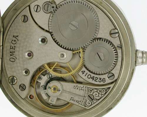 Omega Open Face Steel Pocket Watch - Swiss c.1915