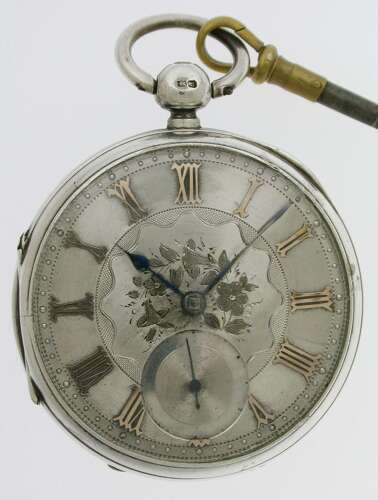 Sterling Silver Gents Pocket Watch - Hallmarked Chester 1889
