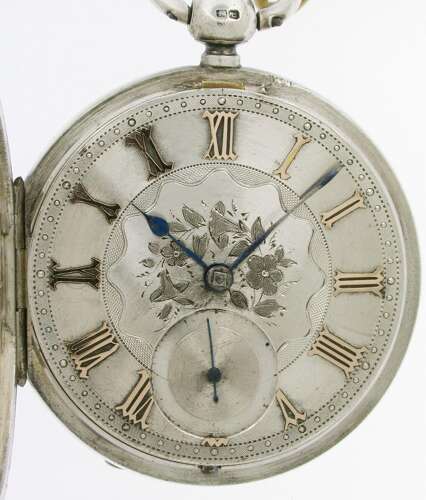 Sterling Silver Gents Pocket Watch - Hallmarked Chester 1889
