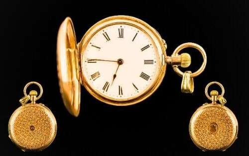 14kt Gold Full Hunter Fob PW - Switzerland c.1890
