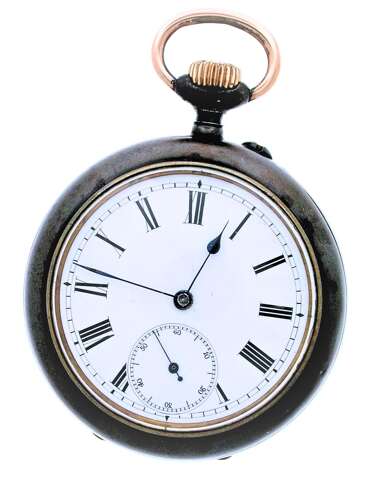 Calendar Gun Metal Pocket Watch  Early 20th Century