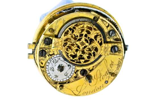 Silver Repousse Verge Pocket Watch