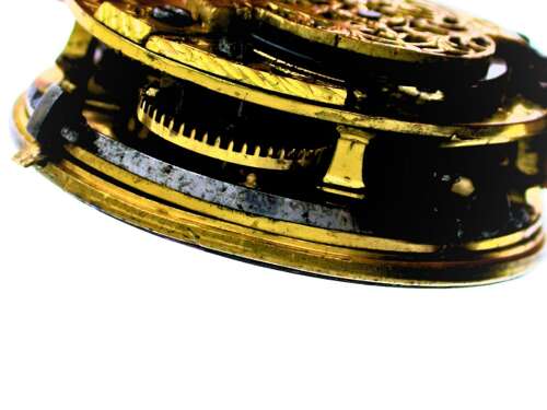 Silver Repousse Verge Pocket Watch