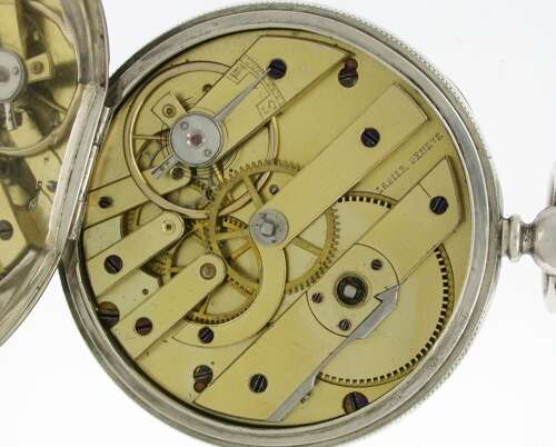 Silver Lagiér Genéve Pocket Watch - Made in Switzerland c.1880