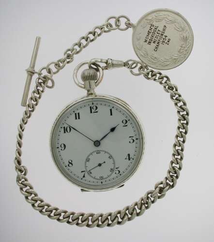 Silver Stauffer Open Face Pocket Watch Swiss 1918