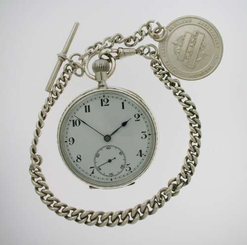 Silver Stauffer Open Face Pocket Watch Swiss 1918