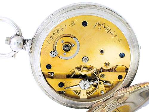 Turkish Sterling Silver Full Hunter Pocket Watch