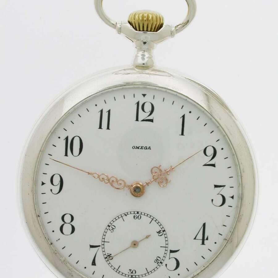 Original Genuine Omega Silver Pocket Watch