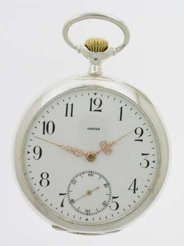 Original Genuine Omega Silver Pocket Watch