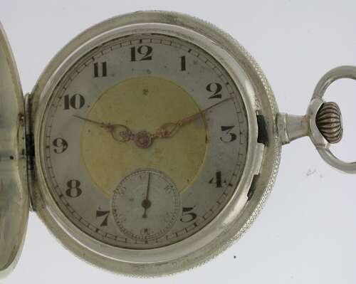 Genuine Silver Full Hunter Pocket Watch - Swiss c.1920