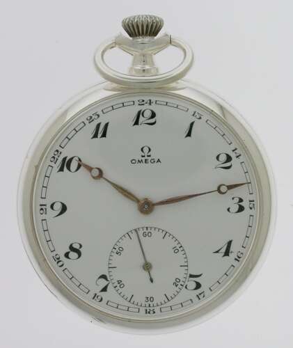 Omega Steel Pocket Watch Made in Switzerland - Circa 1942