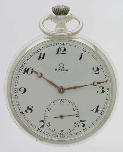 Omega Steel Pocket Watch Made in Switzerland - Circa 1942