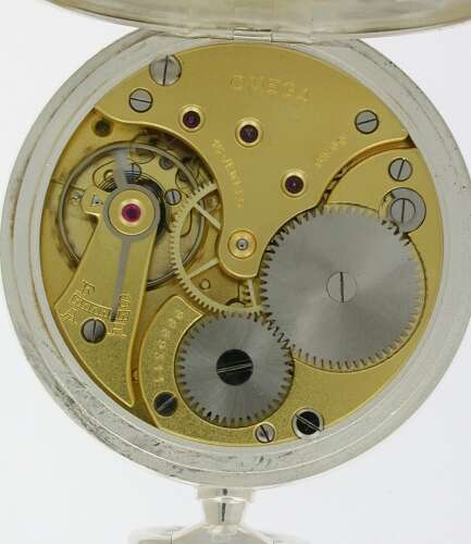 Omega Steel Pocket Watch Made in Switzerland - Circa 1942