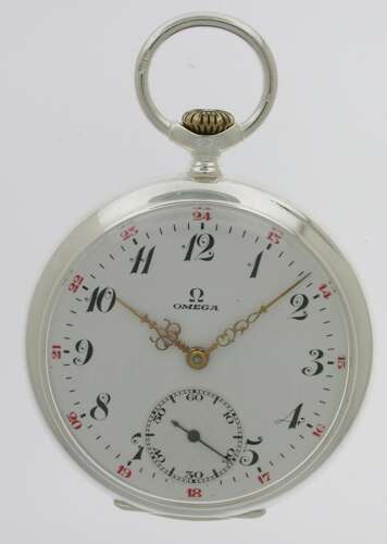 Omega Silver Open-face Pocket Watch  Made in Switzerland c.1927