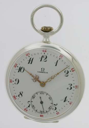 Omega Silver Open-face Pocket Watch Made in Switzerland c.1927