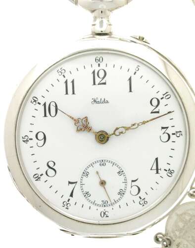 Silver Halda Patek Philippe Pocket Watch Made in Sweden c.1909
