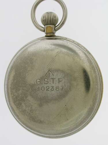 Omega Military Steel Airforce Pocket Watch Swiss 1943 - Soldier Y02387