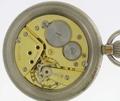 Omega Military Steel Airforce Pocket Watch Swiss 1943 - Soldier Y02387