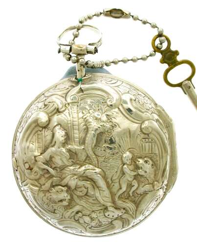 Silver Repousse Pair-cased PW Made England c.1759