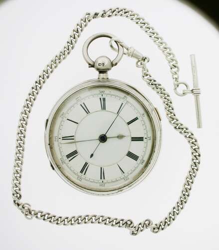 Silver Chronograph PW %26 Albert Chain, Chester - 1896