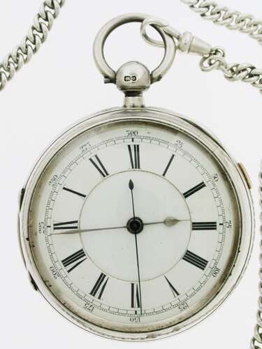 Silver Chronograph PW %26 Albert Chain, Chester - 1896