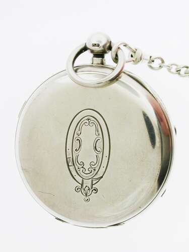 Silver Chronograph PW %26 Albert Chain, Chester - 1896