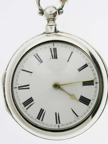 Silver Verge Pair Case Pocket Watch London, England - 1801