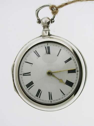 Silver Verge Pair Case Pocket Watch London, England - 1801