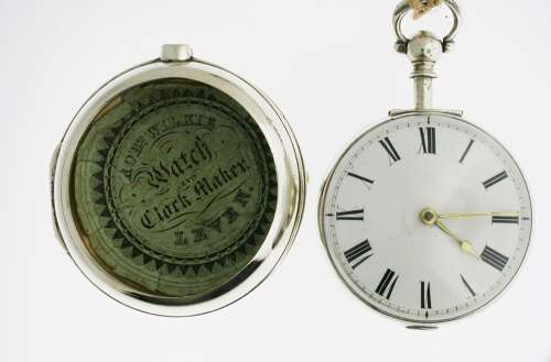 Silver Verge Pair Case Pocket Watch London, England - 1801